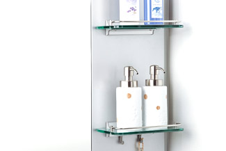 クリアオープン棚・タオル掛け