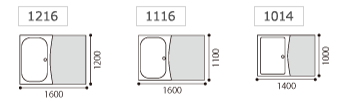 3つのサイズバリエーション 1216 1116 1014